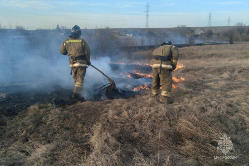 Пожарные ликвидировали сразу несколько возгораний сухостоя в Енакиево и Снежное